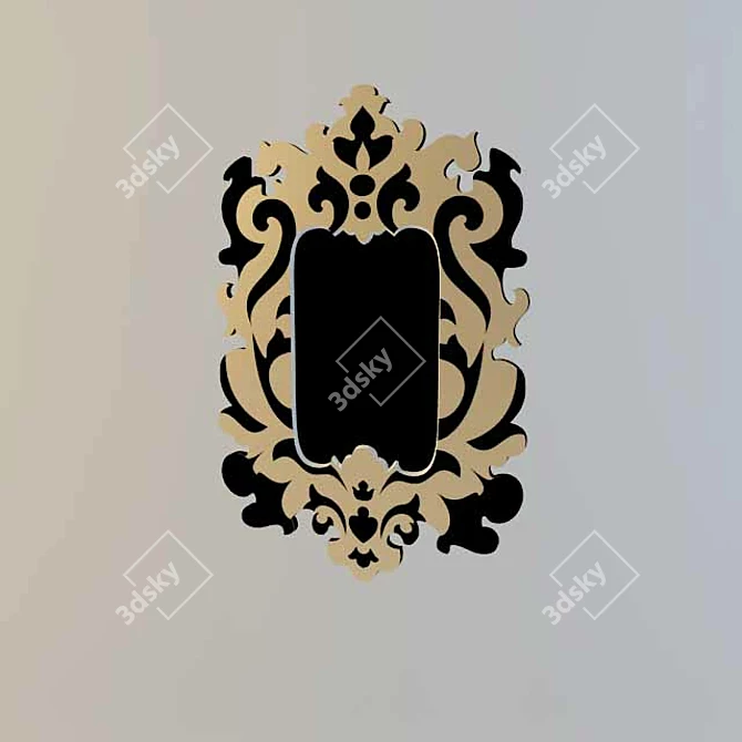 Sleek Reflective Vanity Mirror 3D model image 1