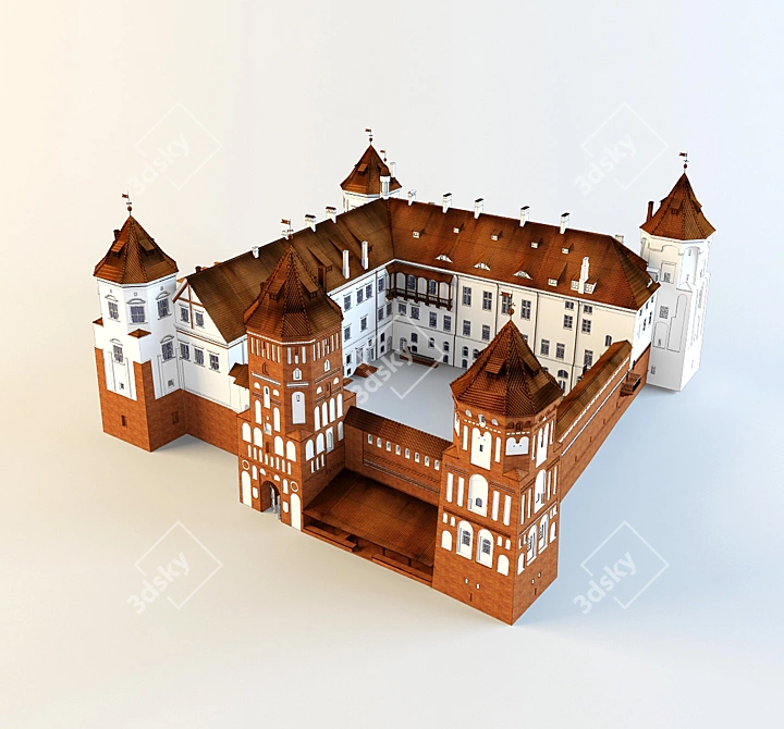 Mir Castle Model 3D model image 1