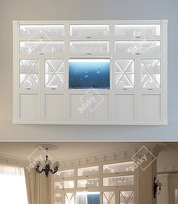 Designer Wooden Wardrobe 3D model image 1