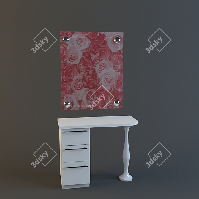 Title: Rose-Lit Mini Console 3D model image 1