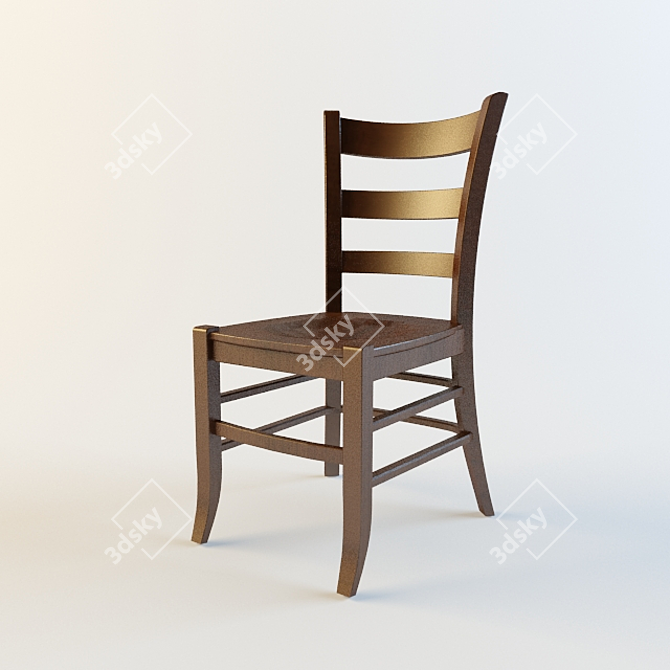 Faggio 220: Classic Budget Walnut Chair 3D model image 1