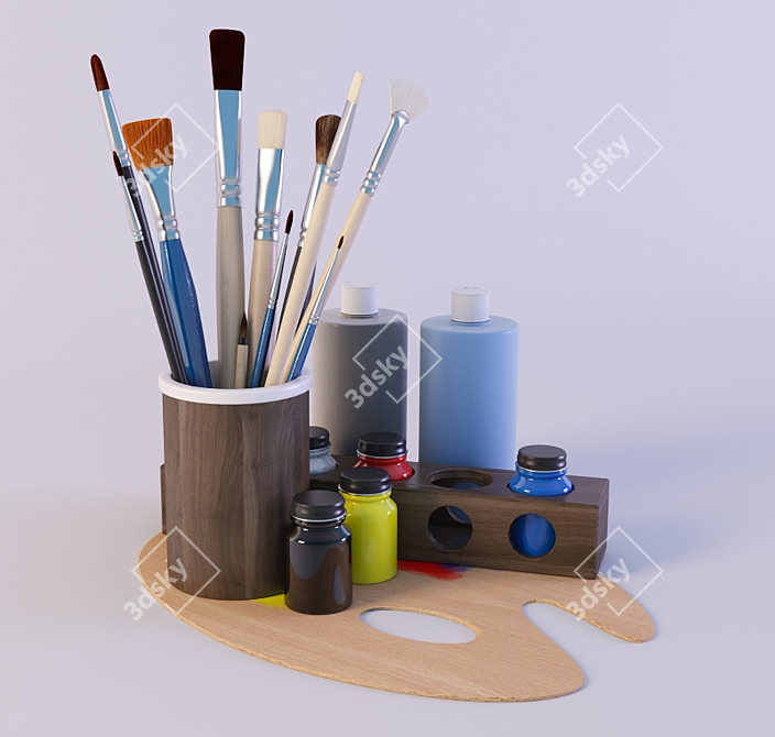 Vibrant Poster Paints 3D model image 1