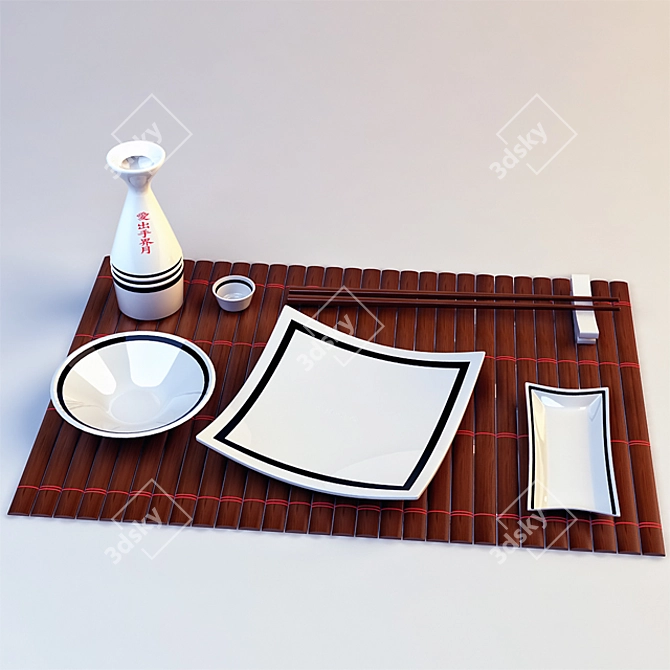 Elegant Table Settings 3D model image 1