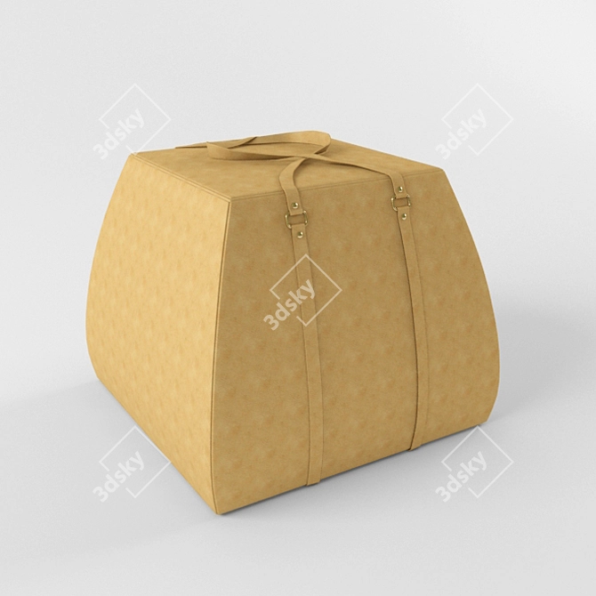 Luxury Leather Pouf 3D model image 1