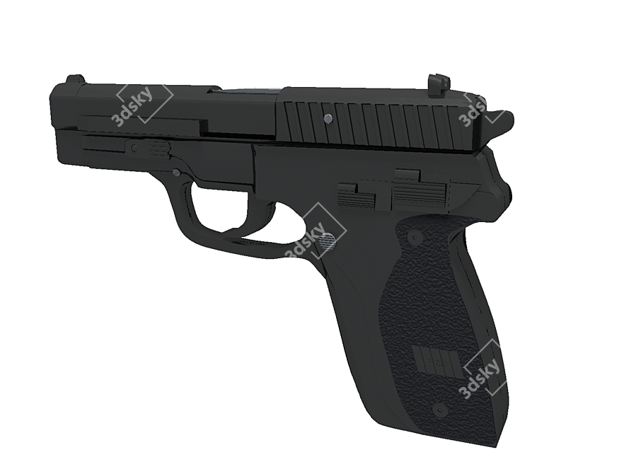 Russian-Made Pistol: Quality Assured 3D model image 1