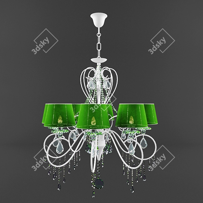 Exquisite Swarovski Crystal Chandelier 3D model image 1