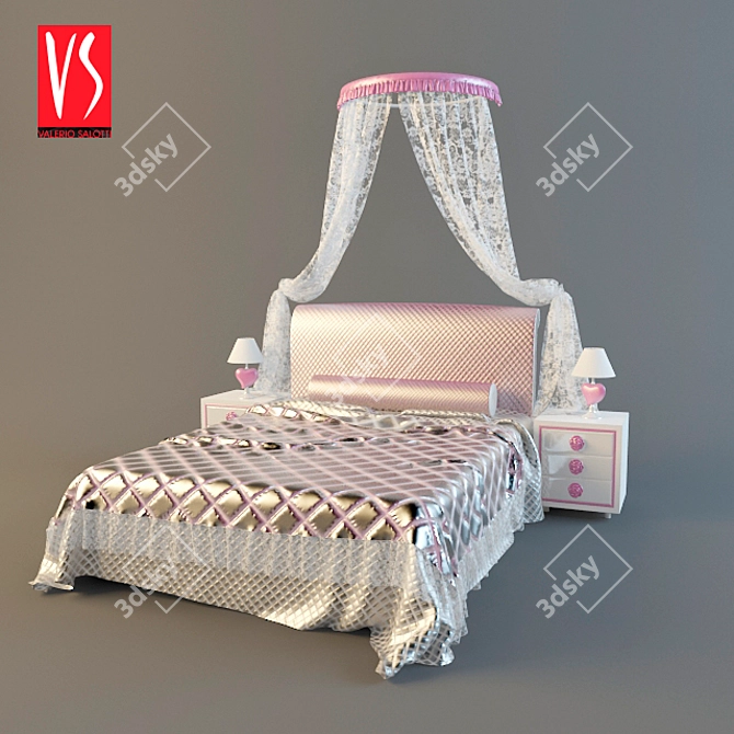 Luxury Valerio Salotti Bed 3D model image 1