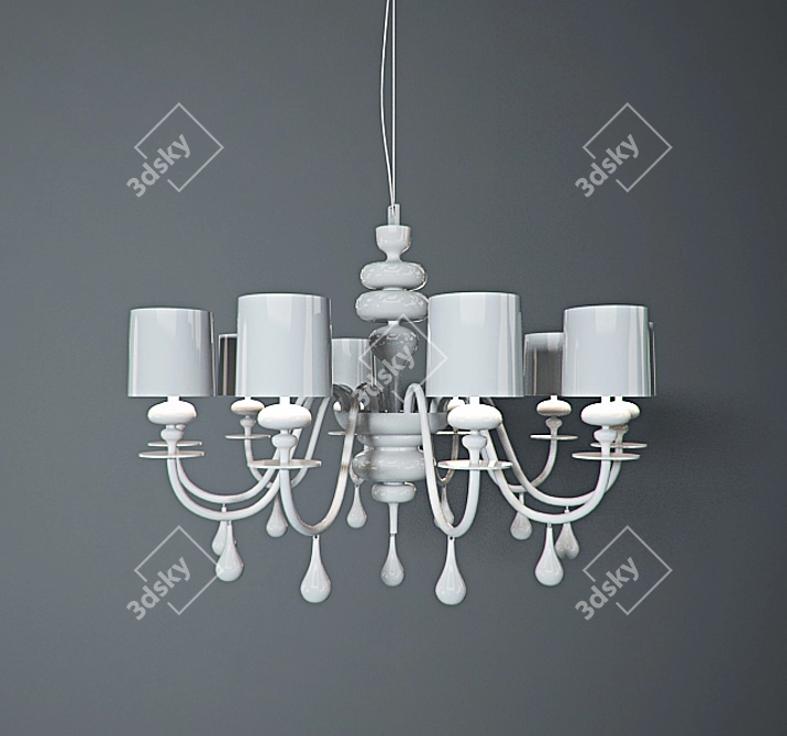 Elegant Eva 110cm Pendant Light 3D model image 1