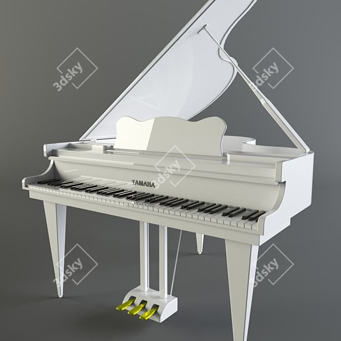 Elegant Grand Piano 3D model image 1