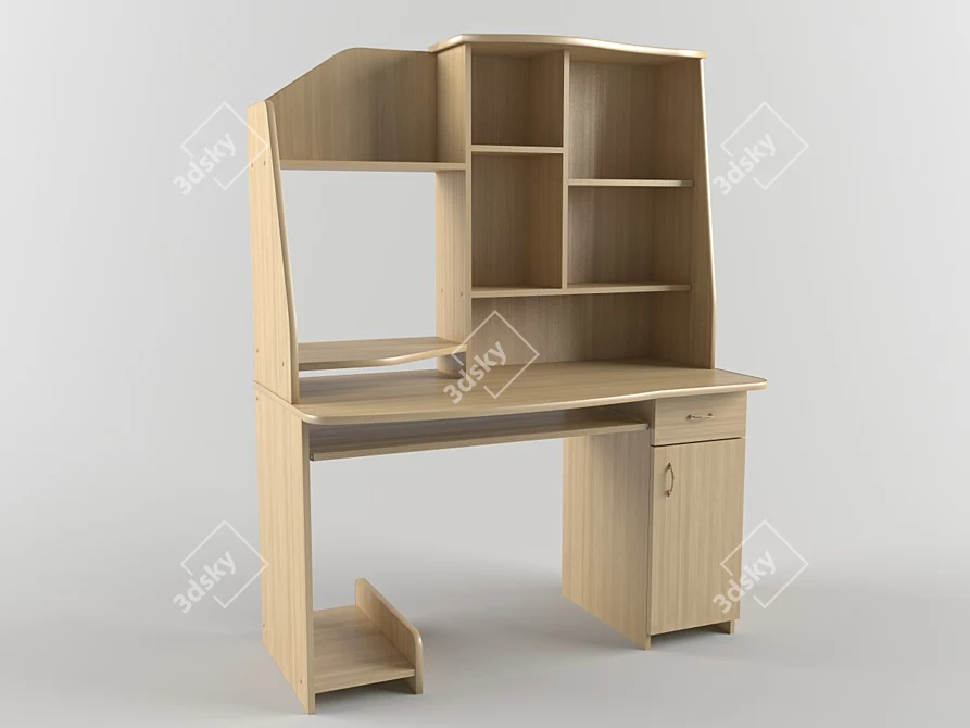Modern Russian-Made Computer Desk 3D model image 1