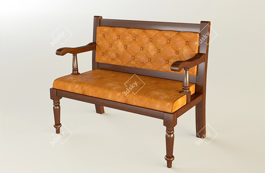 Classic Pub Bench: High-Quality & Durable 3D model image 1