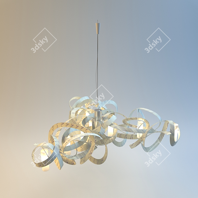 Minimalist Metal Pendant Light 3D model image 1