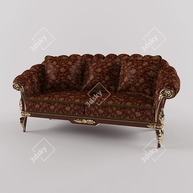 Classic Textured Sofa 3D model image 1