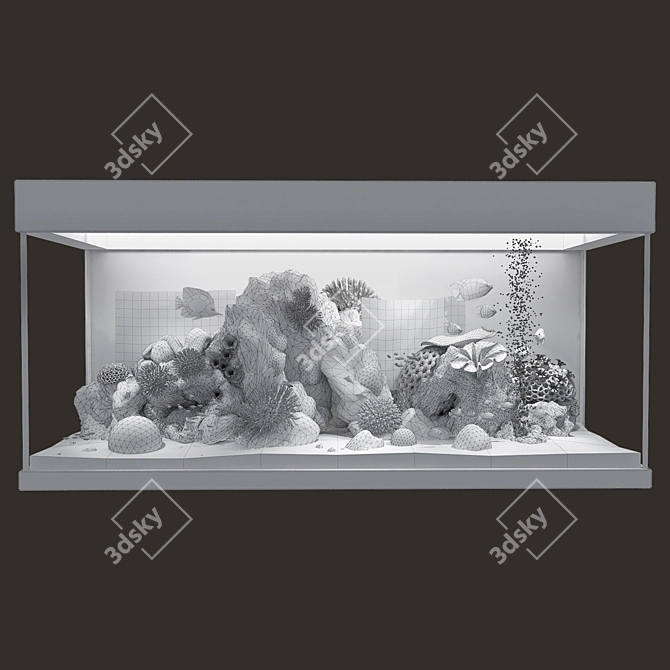 Ocean Bliss Glass Aquarium 3D model image 7