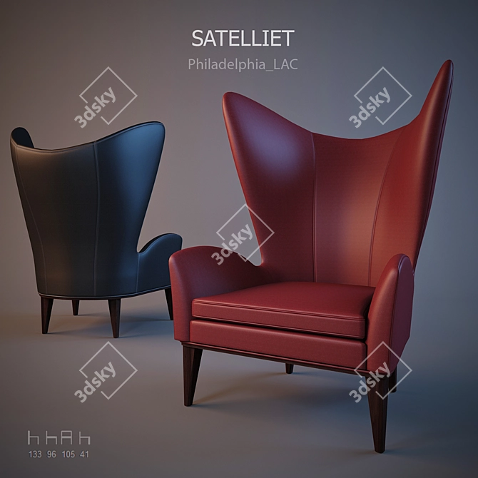 Title: Satelliet Philadelphia Lounge Armchair 3D model image 1