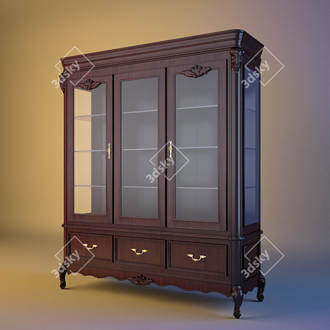 Italian Elegance: CAVIO Display Cabinet 3D model image 1