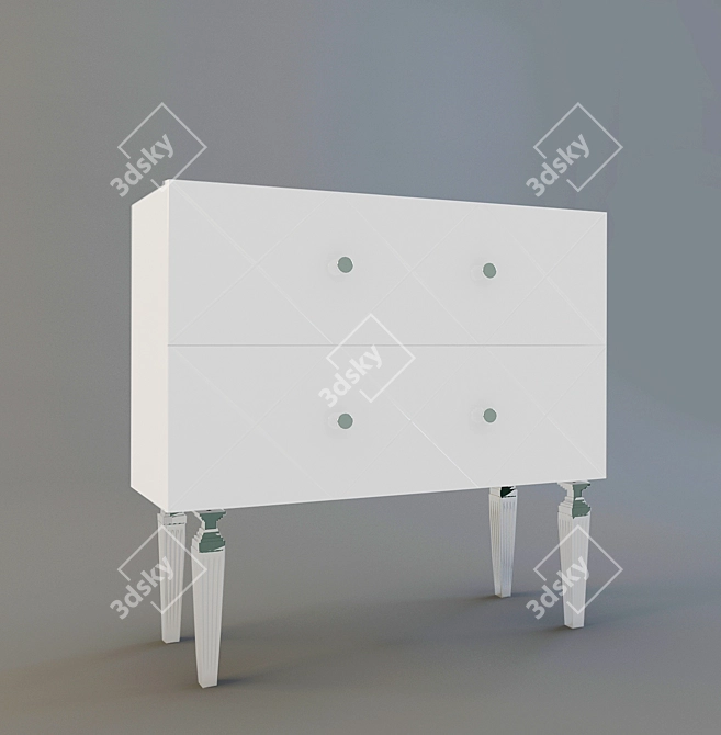 Modern 3-Drawer Chest 3D model image 1