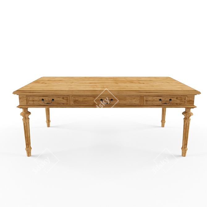 Elegant Wooden Table 3D model image 1