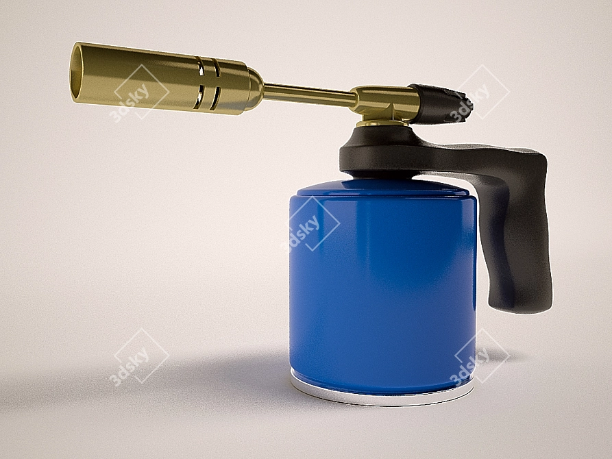 Sleek gas burner with textured design 3D model image 1