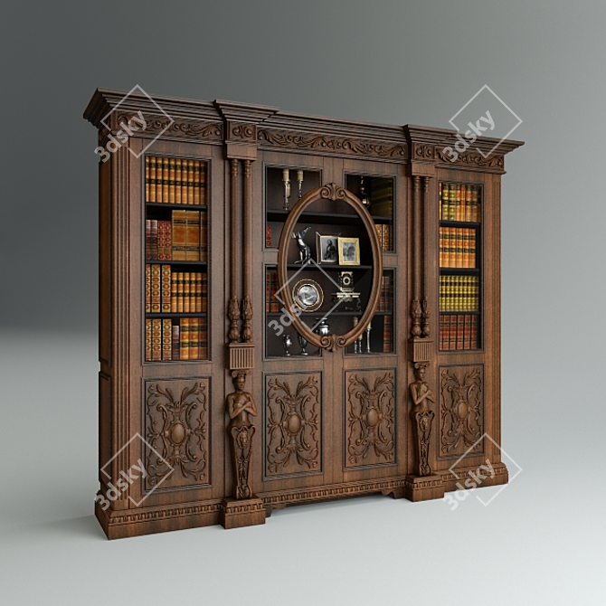 Elegant Florenta Antique Brown Maple Sideboard 3D model image 1