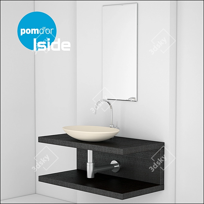 Pom'dor Iside Oak Veneer Oval Sink 3D model image 1