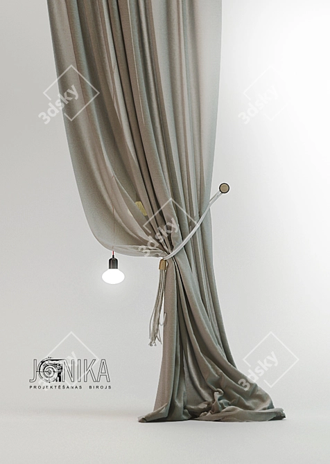 Elegant Drapery Collection: Jonika 3D model image 1