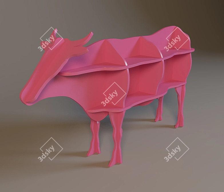 Cow-Shaped Bookshelf: Unique and Stylish 3D model image 1