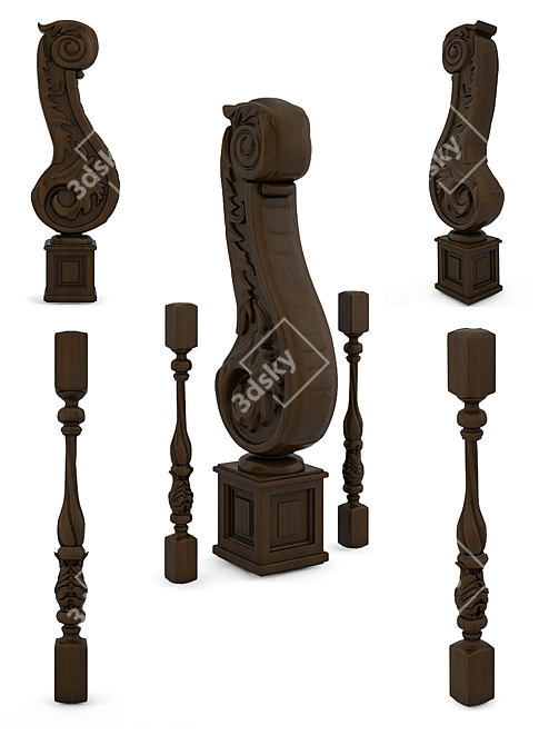 Elegant Baluster Collection 3D model image 1