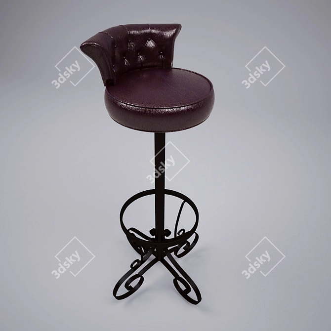 Title: Classic Forge Bar Stool 3D model image 1