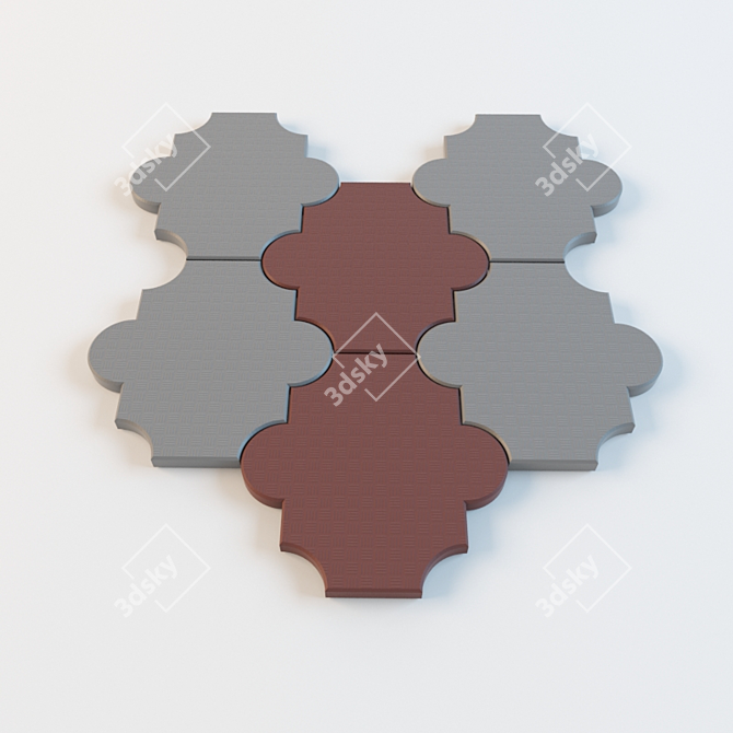 Artistic Paving Block | Custom Design 3D model image 1