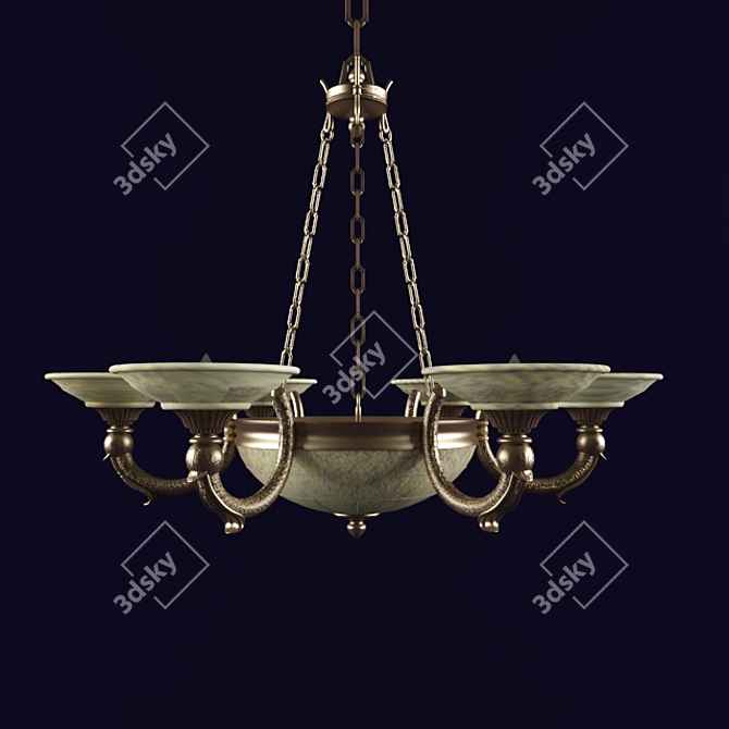 Eye-Catching Crystal Chandelier 3D model image 1