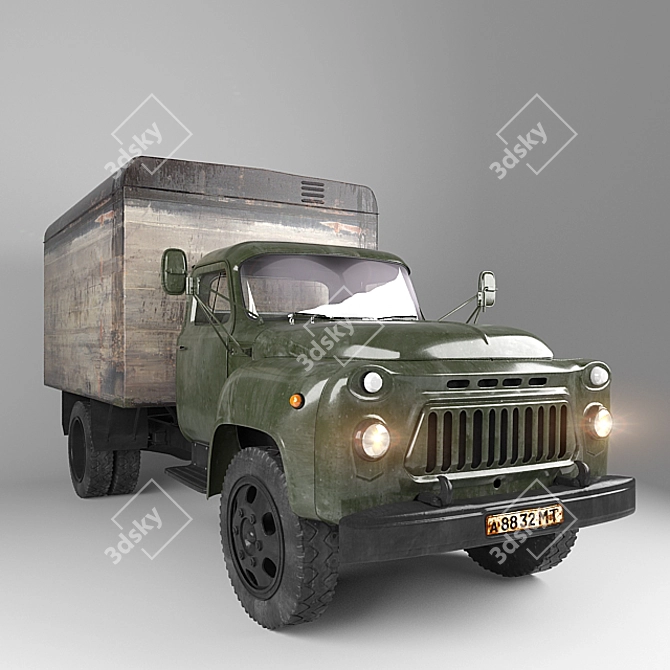 Title: Vintage Soviet Gaz 52 3D model image 1
