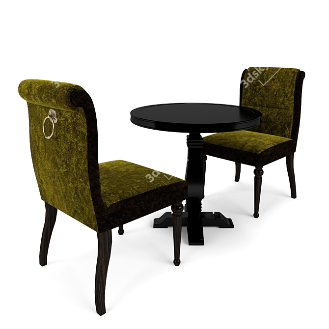 Luxury Bordeaux Restaurant Chair 3D model image 1