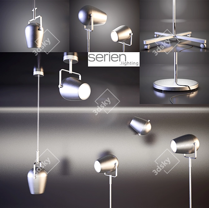 Sleek Aluminum Serien Light 3D model image 1