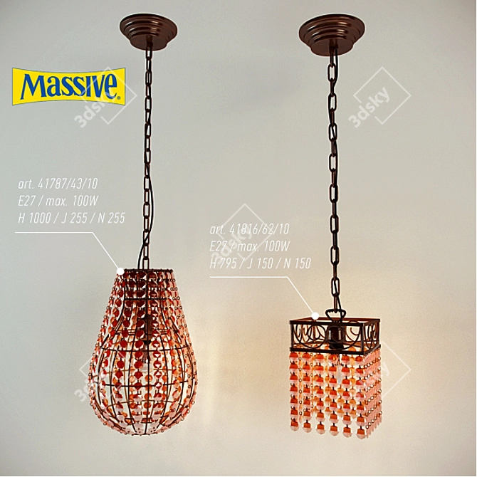 Elegant MASSIVE Classic Chandeliers 3D model image 1