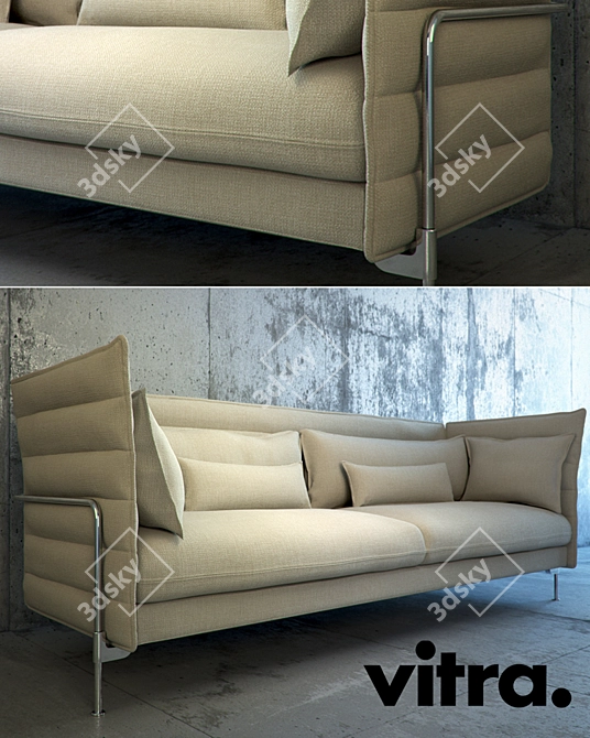 Vitra Alcove: Elegant and Comfortable Sofa 3D model image 1