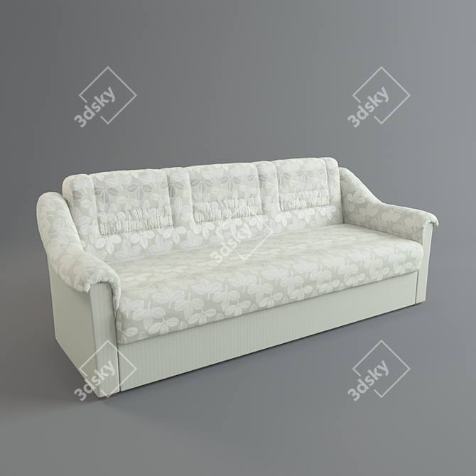 Modern Velvet Sofa 3D model image 1