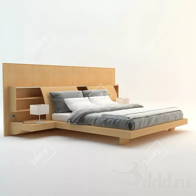Modern King Size Bed 3D model image 1