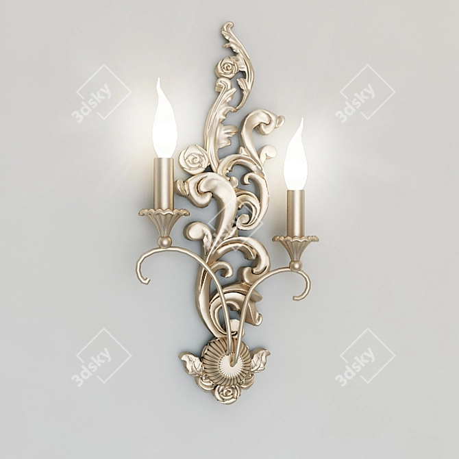 Elegant Wall Sconce: 190x400H 3D model image 1