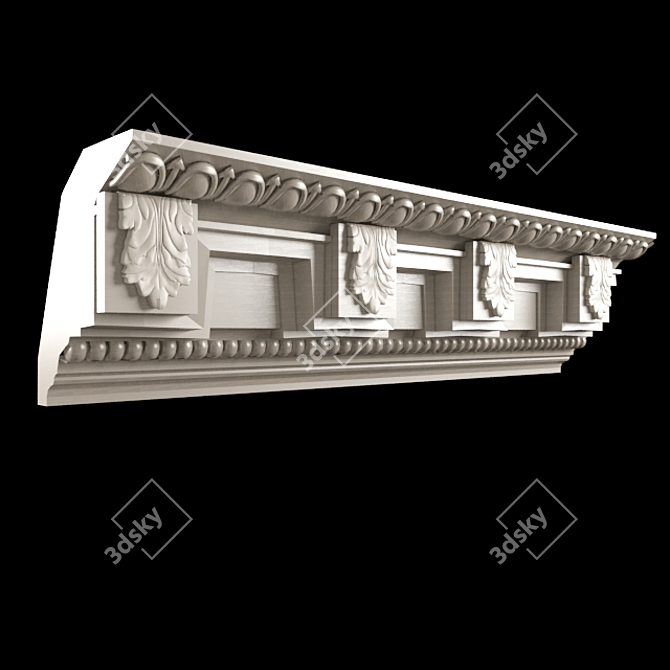 Elegant Stucco Cornice: Gaudi Gecor 3D model image 1