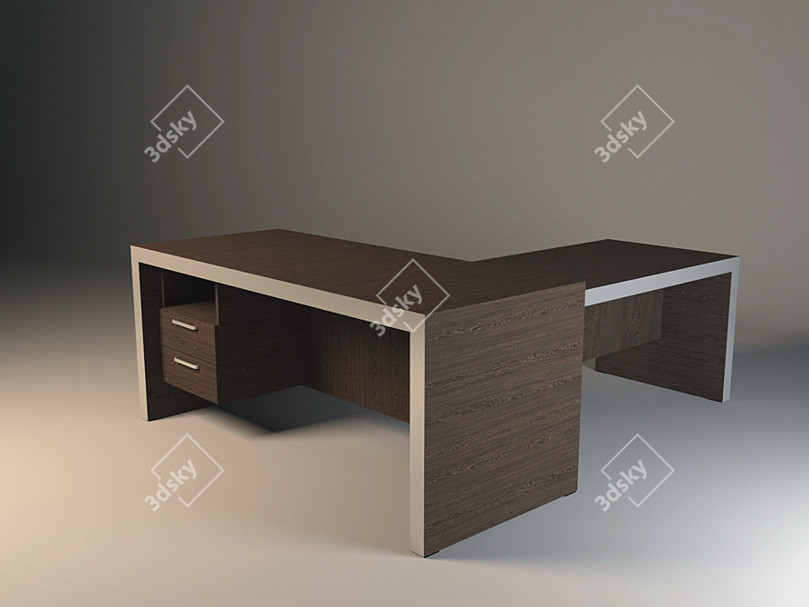 Sleek Office Desk 3D model image 1