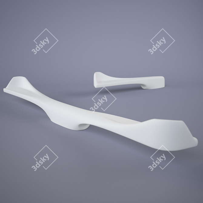 Handcrafted Wooden Bench 3D model image 1
