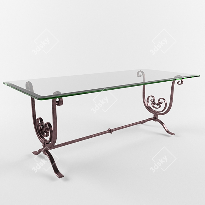 Elegant 90x200cm Dining Table 3D model image 1