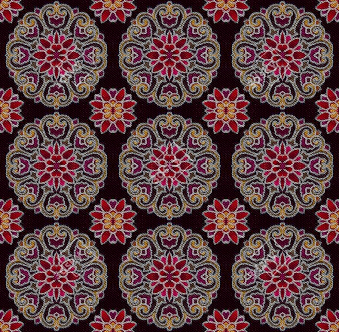 Floral Seamless Fabric 3D model image 1