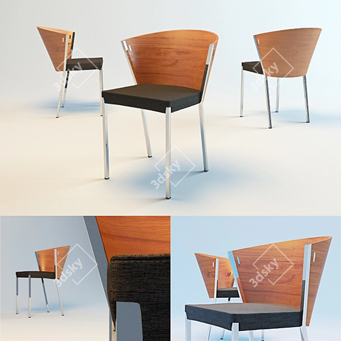 Elegant Calligaris Mya Woodchair 3D model image 1