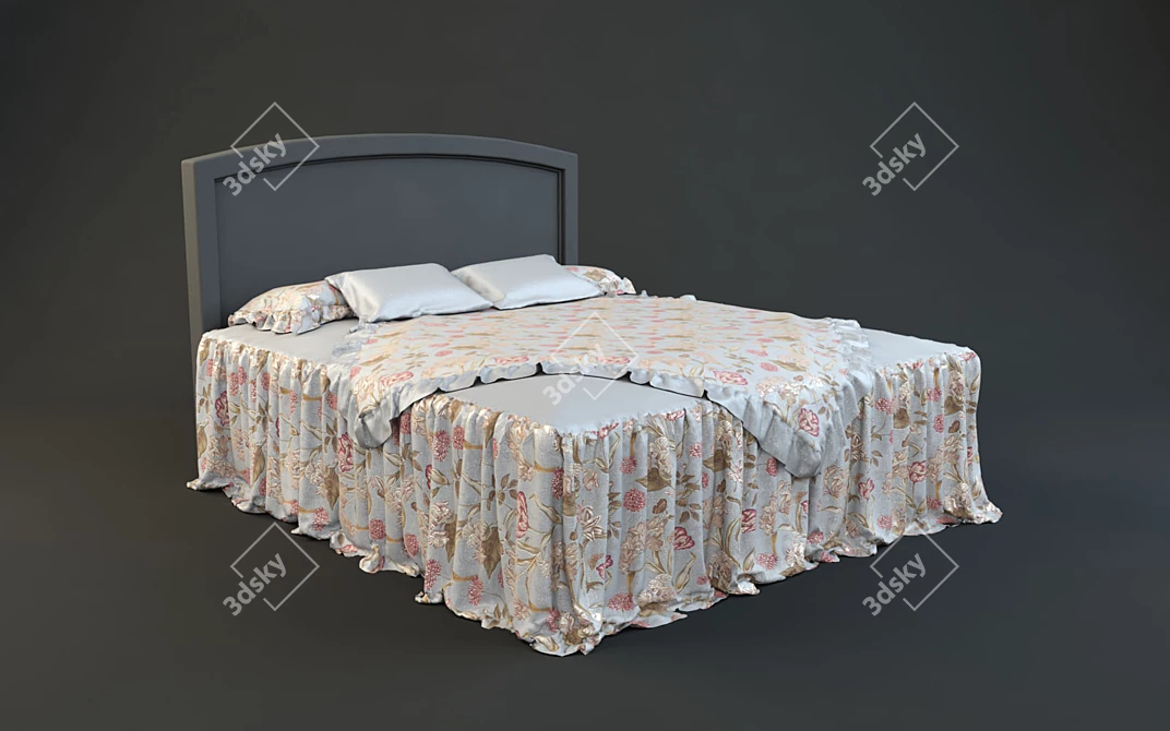Classic Bed Set 3D model image 1