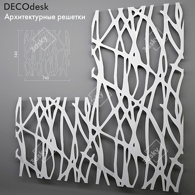 DECOdesk Architectural Grille: Stylish Space Divider & Wall Decor 3D model image 1