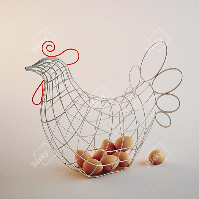 Seletti Fantastico Domestico Chicken Basket 3D model image 1