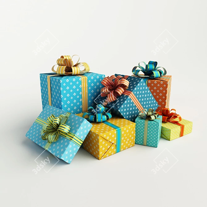 Elegant Gift Boxes 3D model image 1