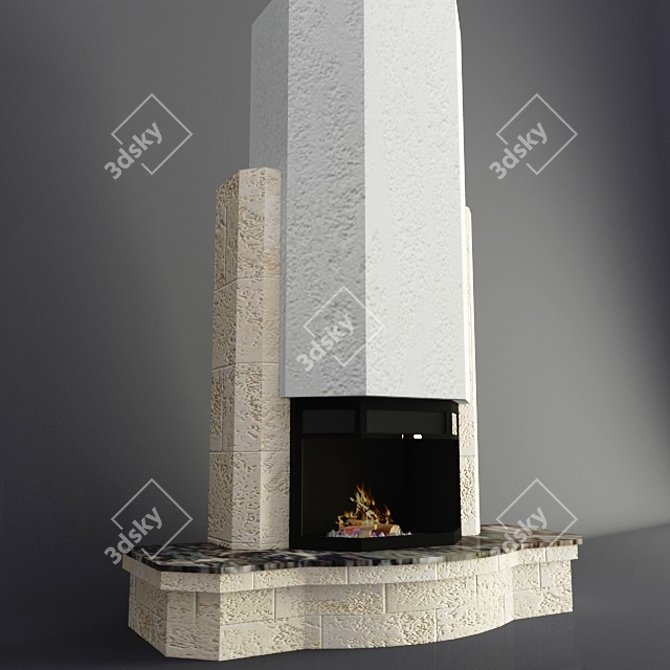 Modern Fireplace with Supra Saphir 1701 3D model image 1